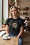 Women's Black Printed T-Shirt Modern Minimal Patterned Comfortable Fit Casual Stylish Basic T-Shirt - 3