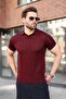 Purplish Blue Perforated Polo Collar Men's Knitwear T-Shirt E7495 - 5