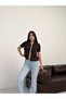 Premium Viscose Soft Textured Shirt Collar Short Sleeve Lace Detailed Knitwear Cardigan - 6