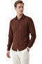 Brown Comfortable Fit, Wrinkle-Free, Iron-Free Modal Fabric Lycra Men's Shirt 2602633
