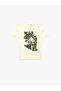 Dinosaur Printed Cotton Ecru Boys' T-Shirt 6Skb10497Tk - 4