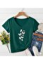 Butterflies Printed Women's V-Neck Regular Fit Tshirt