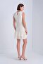 Join Us Crew Neck Ruffle Hem Ecru Mini Dress S013 - 2