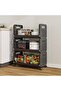 Kitchen Storage Rack with Lockable Wheels, Plastic Organiser, Space-Saving, for Fruits, Snacks, Appl