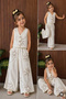 Girl's Floral Embroidered Vest Suit