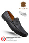 Sermoda Men's Loafer - Genuine Leather Rok Loafer Men's Shoes Navy Blue - 7