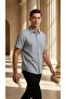 Patterned Short Sleeve Buttoned Linen Shirt