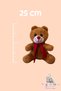 Teddy Bear Plush Toy Brown with Red Scarf Sleeping Companion – 25 cm Soft Washable Children's Toy & Gift - 3