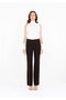 High Waist Pipe Leg Maxi Length Trousers - 3