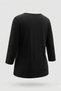 Women's Plus Size Lycra Bicycle Collar Stoned Three Quarter Sleeve Mother T-Shirt Combed Cotton Blouse - 4