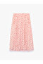 Pocketed Bell-Cut Striped Midi Skirt with Floral Detail - 5