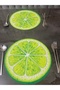 Summer Breeze Lemon Design Digital Printing Laser Cut Stain-Resistant American Serving & Serving Plate 6 Pieces - 3
