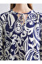 Women's Blouse with Tie-Down Collar Flower - 3