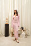 Putra V-Neck Pink Knitwear Long Dress - 4
