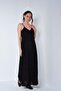 Maternity Strappy V-Neck Slit Long Linen Dress Black - 3