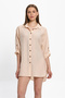 Women's Beige Long Sleeve Beach Shirt 25Pl01St - 2