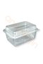 100 Pieces 2000 Gr Leak-Proof Transparent Plastic Storage Container with Curved Lid – Cheese, Pickle, Salad Container