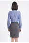 Light Blue Slim Fit Basic Women's Shirt with Pockets at the Waist - 5