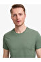 Khaki Slim Fit 100% Cotton Crew Neck Basic T-Shirt 50325307-Vr027 - 2