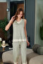 Aqua 26605 women's v-neck sleeveless capri pajama set - 2