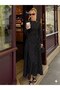 Women's Long Sleeve High Neck Side Pleated Polka Dot Dress