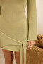 Kawanas Kayık Collar Tie Green Dress - 8
