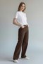 Brown Wide Leg Women's Palazzo, Jeans, High Waist, Colorfast, Loose Wide Leg Jeans - 5