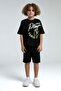 Boy's Gamer Boy Print Shorts Set 8-15 Years Old Black