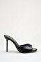 Women's Patent Leather Single Strap Thin Heeled Slippers - 3