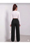 3-Piece Women's Wide-Leg Sweatpants 3-Pack - Black Gray Navy Blue - Comfortable Cut High-Waisted Sweatpants - 3