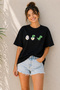 Egg and Dinosaur Printed Unisex Oversize T-Shirt – Cotton Crew Neck Casual T-Shirt