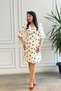 Double-Breasted Collar Polka Dot Belted Dress - 5
