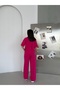 Women's Single Pocket Detailed Short Sleeve Shirt-Pants Linen Set - 4