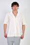 Men's Apaş Collar Short Sleeve Strawberry Shirt - White - 2