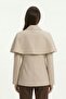 Cape Detail Buttoned Jacket - 3