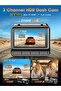 كاميرا لوحة القيادة ثلاثية القنوات بدقة 4K+2K+1080P (أمامية+داخلية+خلفية) مع بطاقة ذاكرة 64 جيجابايت، رؤية ليلية وتقنية HDR - 2