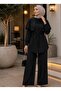Women's Hijab Cape Tunic Set with Lace Detail and Wide-Legged Pants