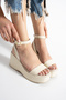 Tibu Thin Strap Wedge Heeled Stylish Casual Comfortable Leather Sandals