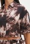 Brown mocha tie dye cropped shirt - 5