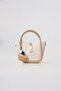 Gray-Beige Mini Handbag with Stylish Lock Detail, Cross Strap, Two Colors, Daily Use, 15X14X10 cm