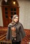 Amore Ivy Pattern Shawl - Khaki-Orange - 2