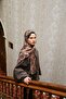 Amore Ivy Pattern Shawl - Dark Mink-Tile