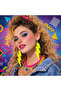 80's 9039s أقراط ريترو نيون صفراء على شكل برق مقاس 10 سم - 3