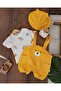 Dog Printed Hat, Snap-On Shoulder Bodysuit and Summer Salopet Baby Boy Set - 2