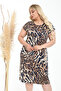 Plus Size Viscose Dress Leopard Pattern Short Sleeve Flexible Comfortable Summer Casual Women's Dress - 7