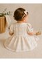 Eid Linen Embroidered Balloon Sleeve Stylish Baby Girl Dress - 4