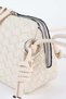 Women's Nazen Cream Knitted Design Faux Leather Small Size Zipper Closure Handbag and Shoulder Bag - 6