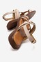 Women's Genuine Leather Flip Flop Sandals 6366 Beige - 4
