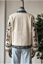 Women's Cream Bohemian Cross-Stitch Embroidered Jacket - 2