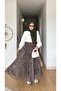 Shawl Patterned Chiffon Skirt - 3
